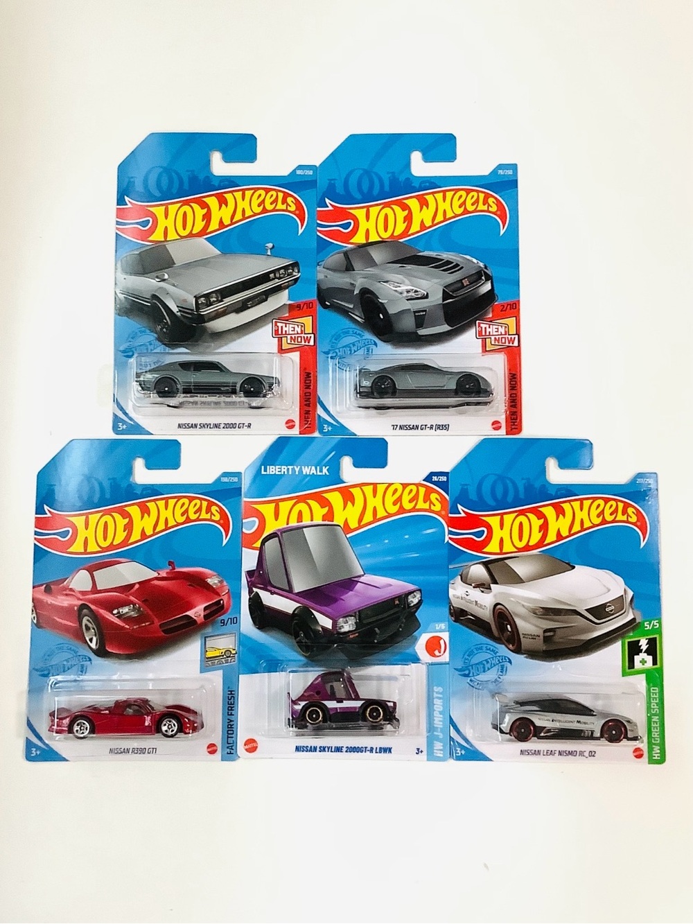 NISSAN Lot of 5 Retired 2020, 2024 Hot Wheels Fast Cars, Skyline GT-R GTI Nismo